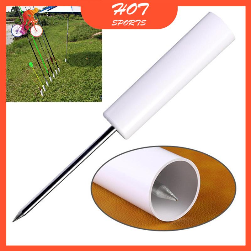 Flourishroly4] Fishing Rod Pole Holder Insert Ground Support Stand  Universal PVC Pole Stand for Style 1 White 31cm