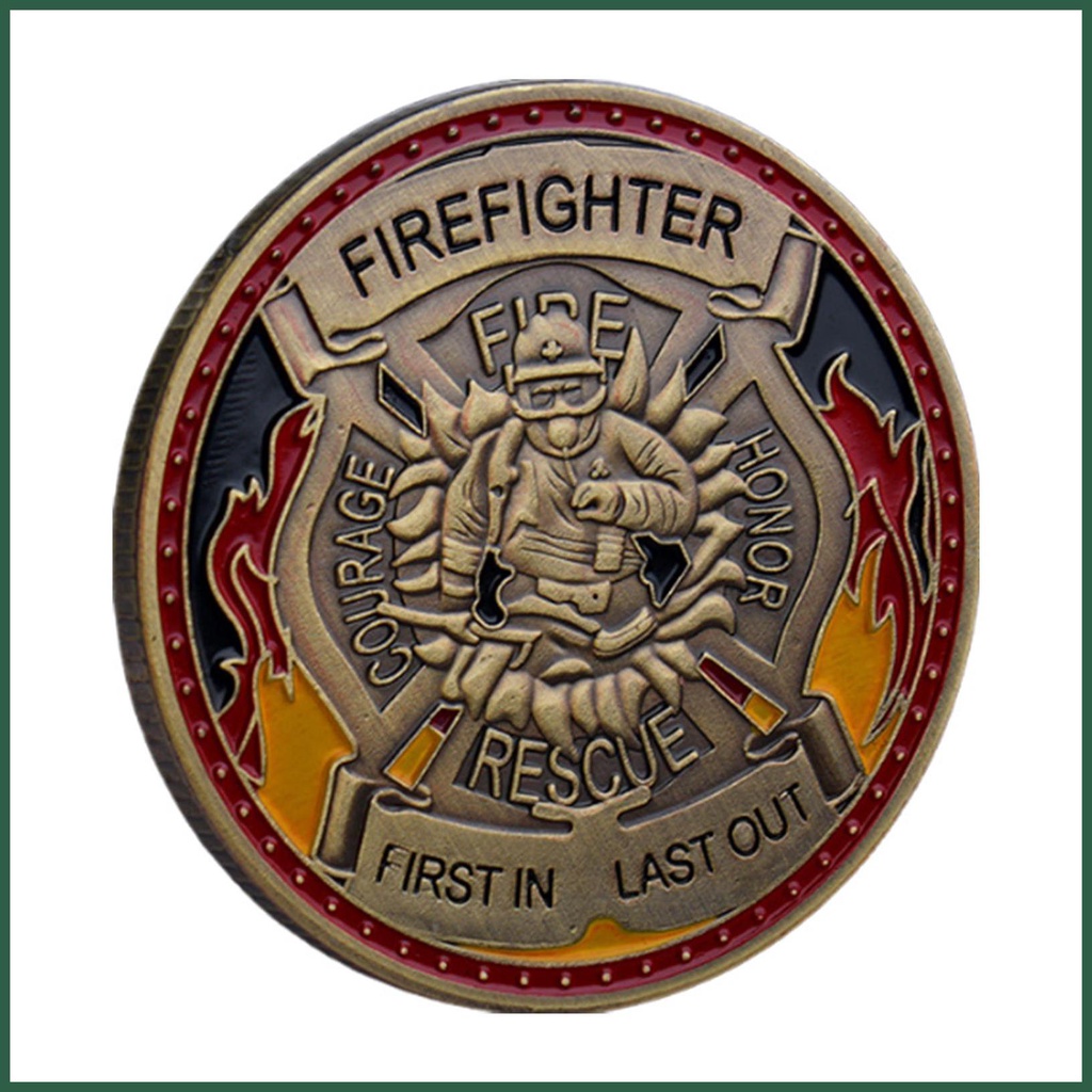 Firefighter Challenge Coin Display Fire Rescue Fireman Coin Fireman's ...