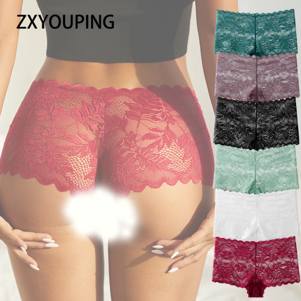 Sexy Lace Thong Women Butterfly Low Waist Transparent Panties
