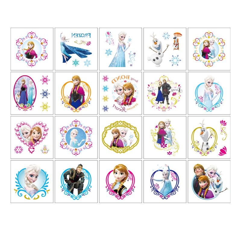 20 Sheets/Bag Frozen Series Cartoon Queen Elsa Tattoo Stickers Children ...