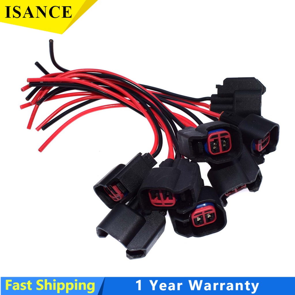 8x New Fuel Injector Connector Wiring Plugs Clips EV6 EV14 Pigtail Cut