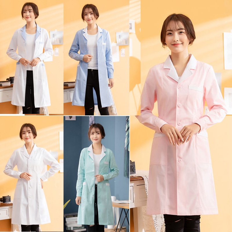 Free Name Lab Coat Long Sleeve Doctor Nurse Clothes Laboratory Pharmacy ...