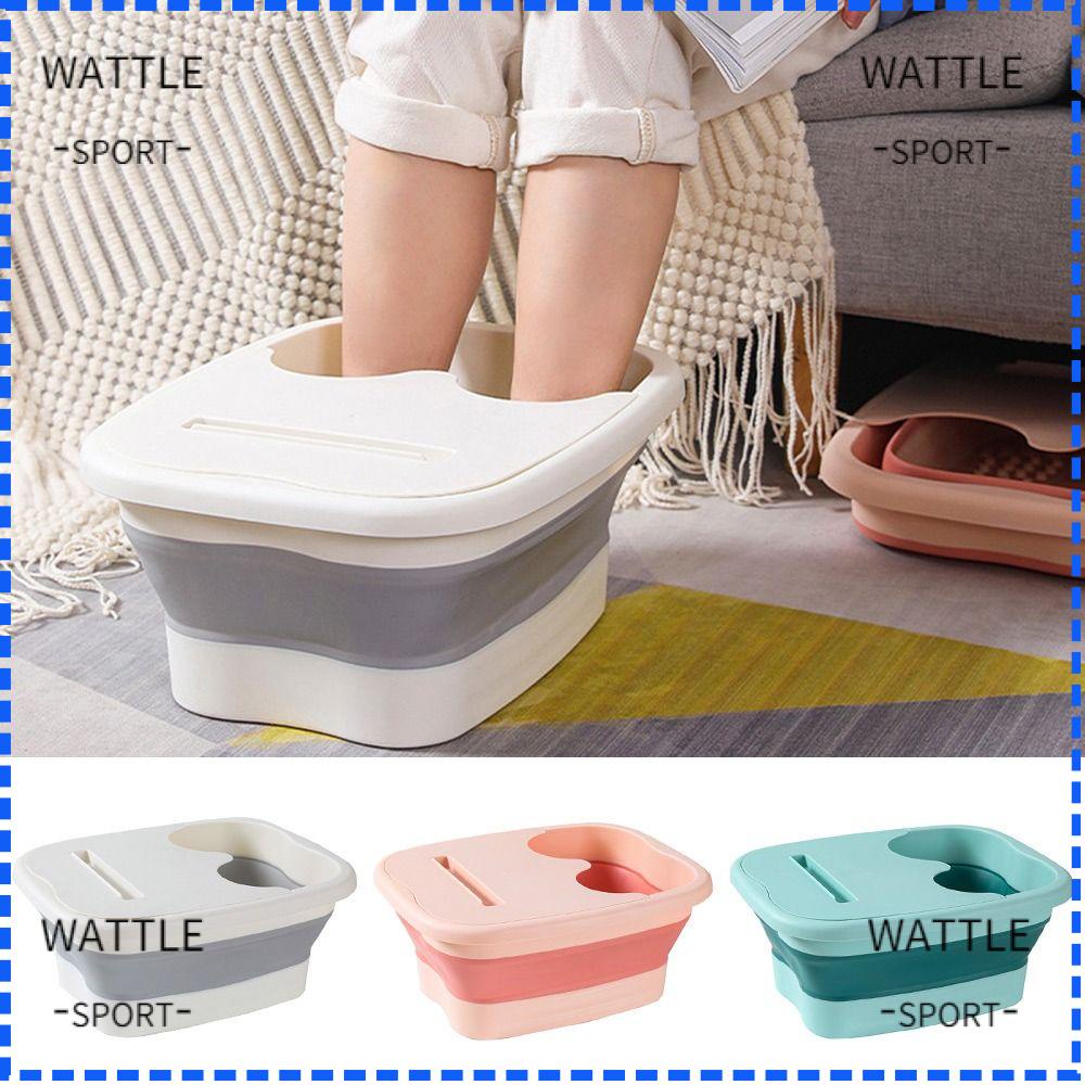 Wattle Folding Foot Soaking Bucket Massage Portable Foldable Foot Bath Bucket Home Collapsible 8958