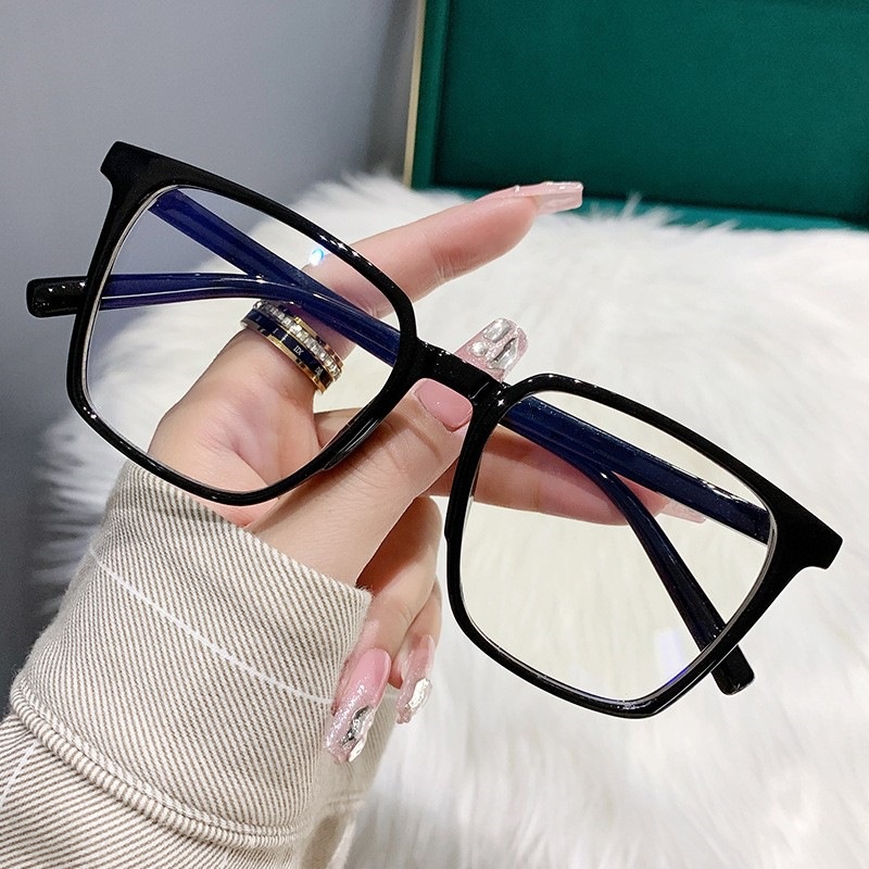 [-0~-600] Myopia glasses, new fashionable finished myopia glasses, male and  female square frame student glasses