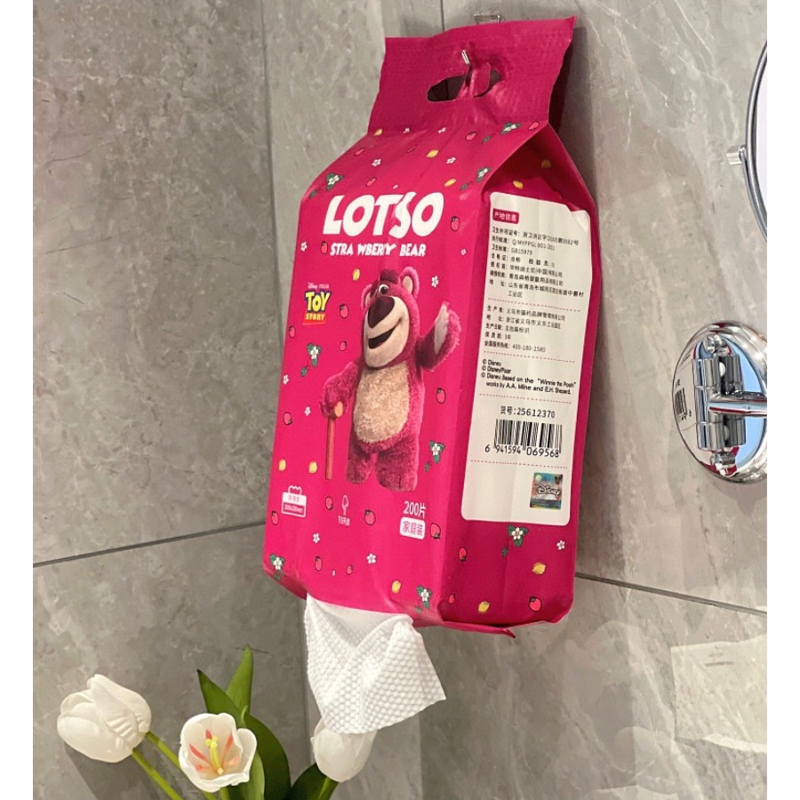 Multi-purpose Wipes, Lotso Strawberry Bear 200-Sheet Paper Towels Soft ...