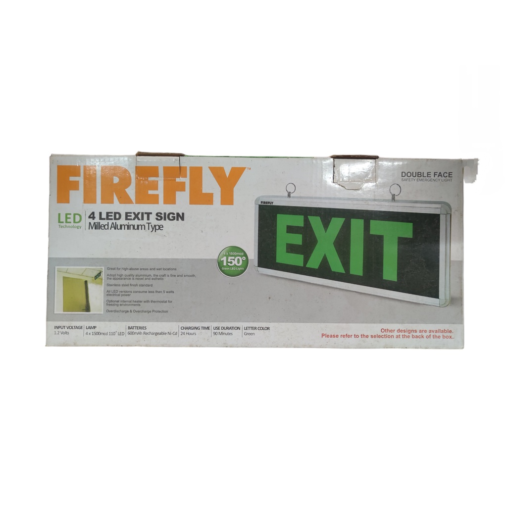 Firefly LED Exit Sign Double Face Running Man Green Left 220V - FEL213 ...