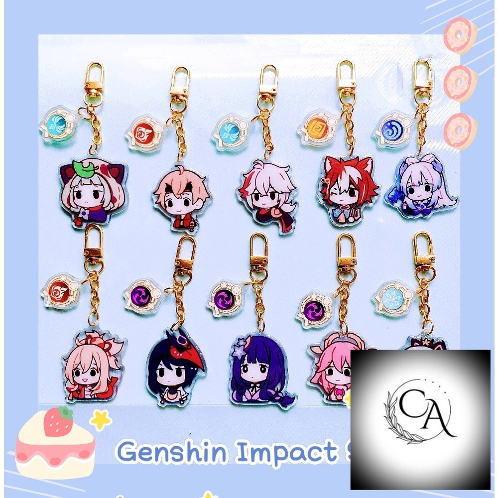 Genshin Impact Inazuma (Epoxy) Key Chain - Raiden Shogun Yae Miko ...