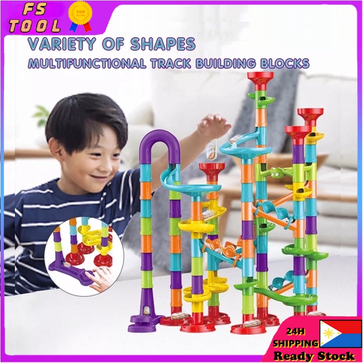 142/113PCS Set DIY Construction Run Race Track Building Blocks Kids 3D ...
