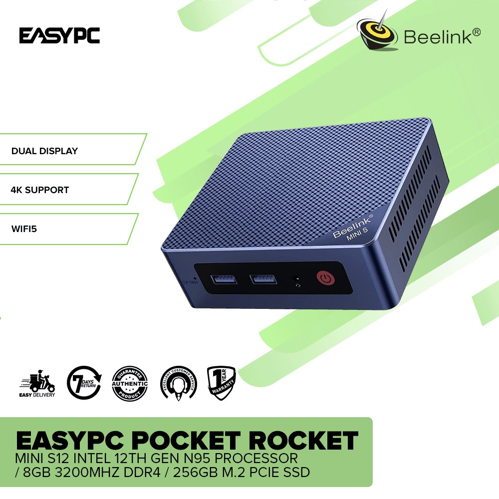 EasyPC Pocket Rocket Beelink Mini S12/SEi12/SER5/SER5 MAX/GTR7/ Mini PC