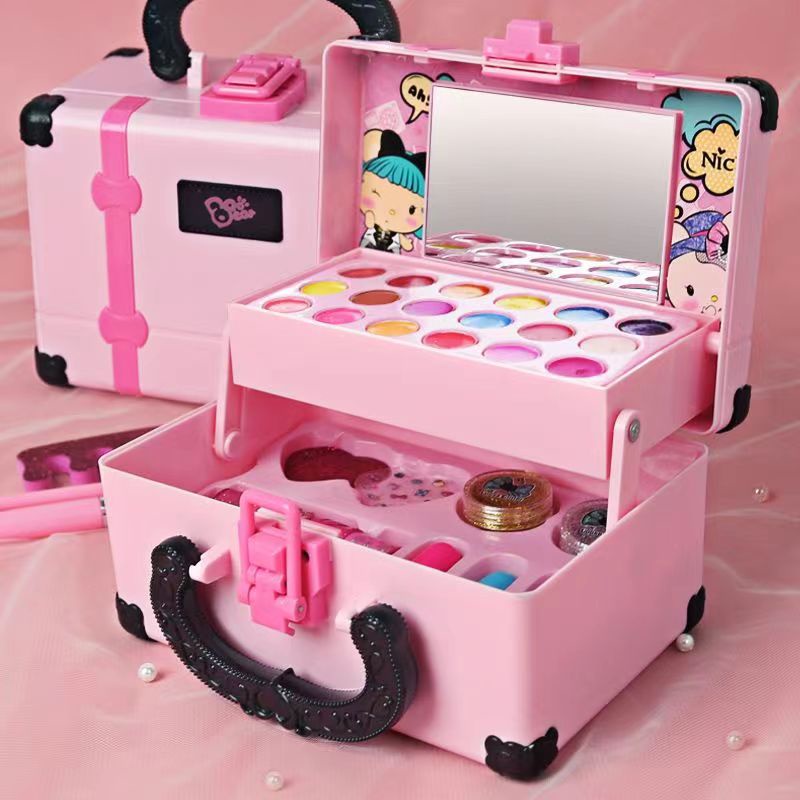 Kids Makeup Toys Girls Real Makeup Kit Washable Non-toxic Makeup Toy ...
