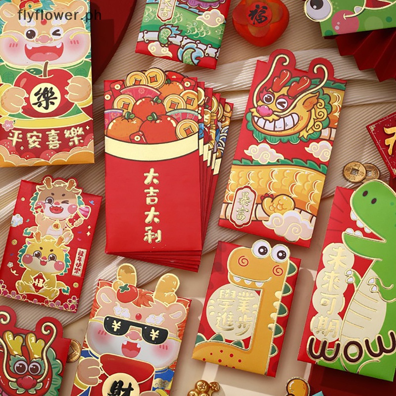 { Chinese new year decor & NEW } 6pcs/Set 2024 Chinese New Year Red