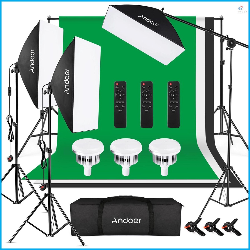 Andoer-2 Studio Photography Light Kit Softbox Lighting Set with Bi ...