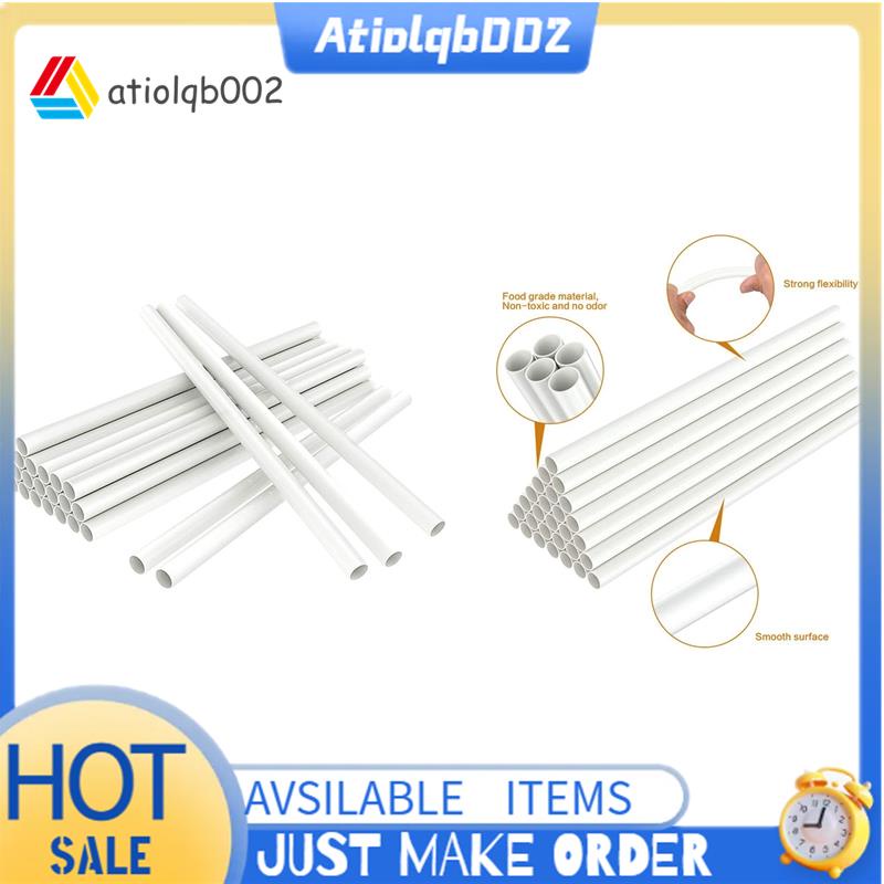 White Plastic Cake Dowel Rods for Tiered Cake Construction and Stacking Supporting Cake Round Dowels Straws with 0.4 inch Diameter (12 inch Length)