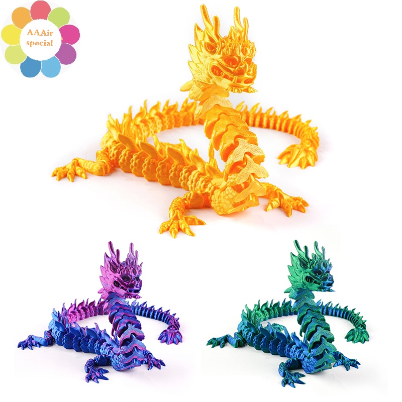 SEMEBY 3D Printed Dragon Toy Monster Action Figures With Movable Joints ...