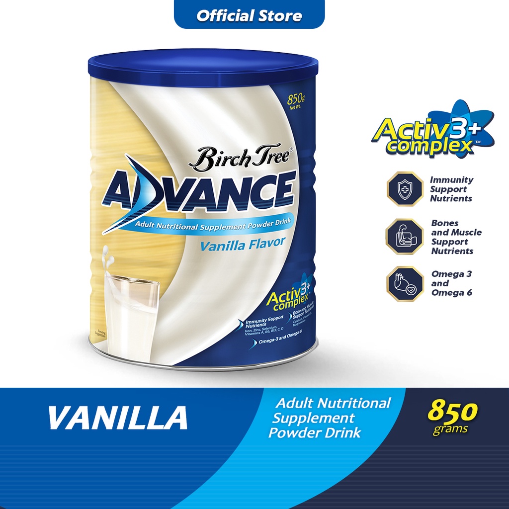 Birch Tree Advance Adult Powdered Milk Vanilla 850g Shopee Philippines