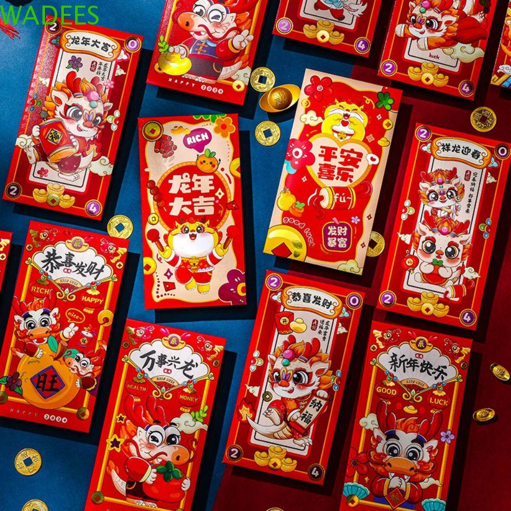 WADEES Red Envelope, 2024 New Year Packet Luck Money Bag Money Pocket ...