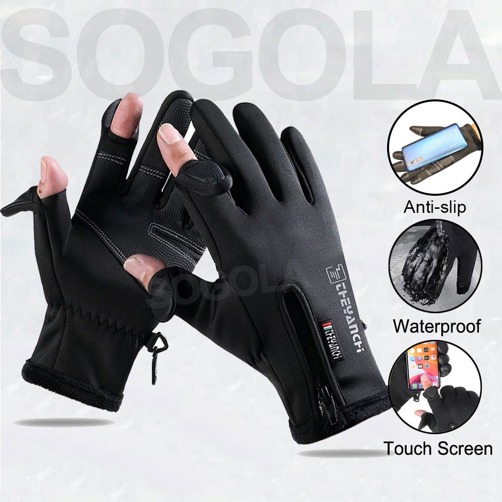 Gloves For Motor Cycle Two Finger Flip Fingerless Touch Screen ...