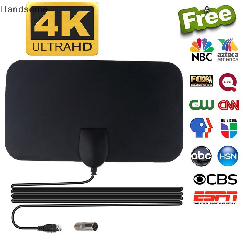 Handsome Flat 4K Indoor TV Antenna Aerial Digital HDTV Antennas 50 Miles Range Booster NEW