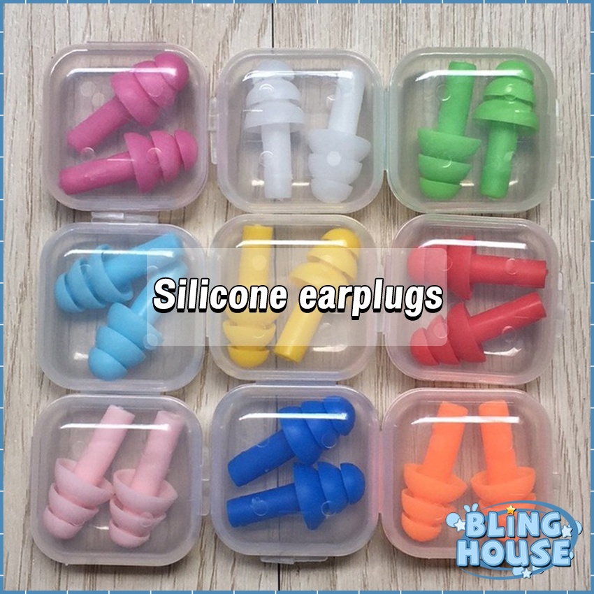 Bling Silicone Swimming Ear Plugs Earplugs Earbuds Hearing Protect ...