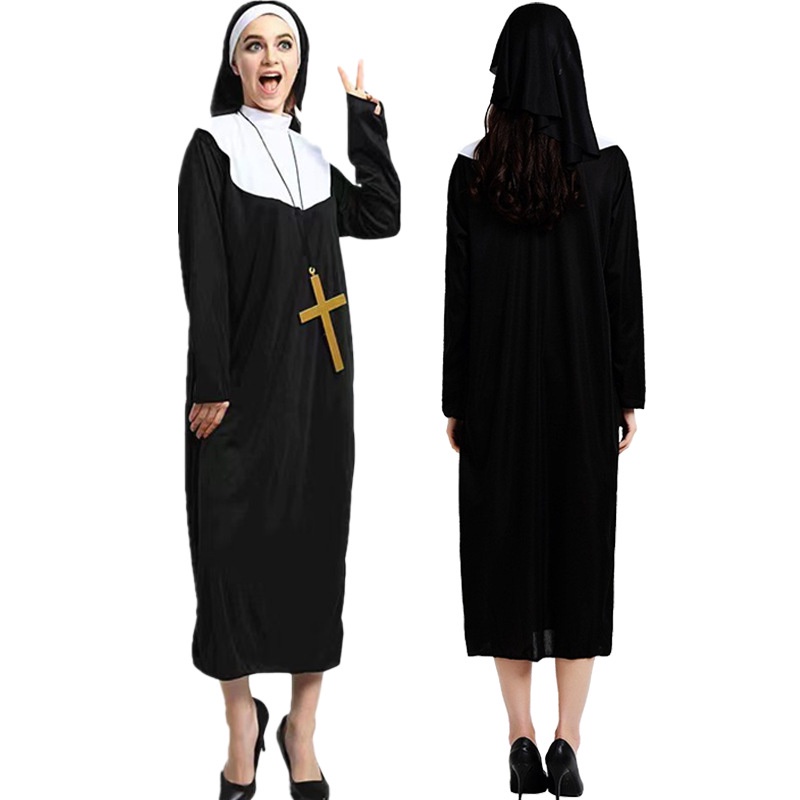 2023 New Style Vampire Nun Clothes Halloween Cosplay Cosplay Ghost Costume Stage Costume Support 