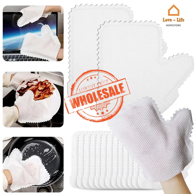 [ Best Choice ] Disposable Non-woven Fabric Lazy Cleaning Rag Gloves ...