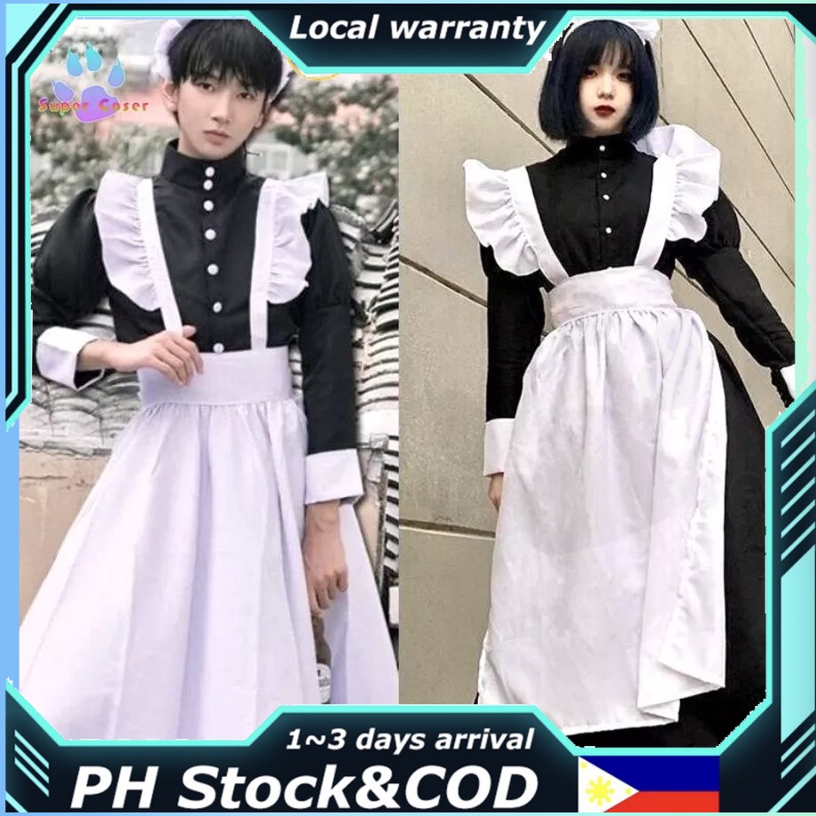 Maid Outfit Men Women Wear Cosplay Anime Maid Cosplay Cosplay Party Lolita  Style Cafe Costume | Shopee Philippines