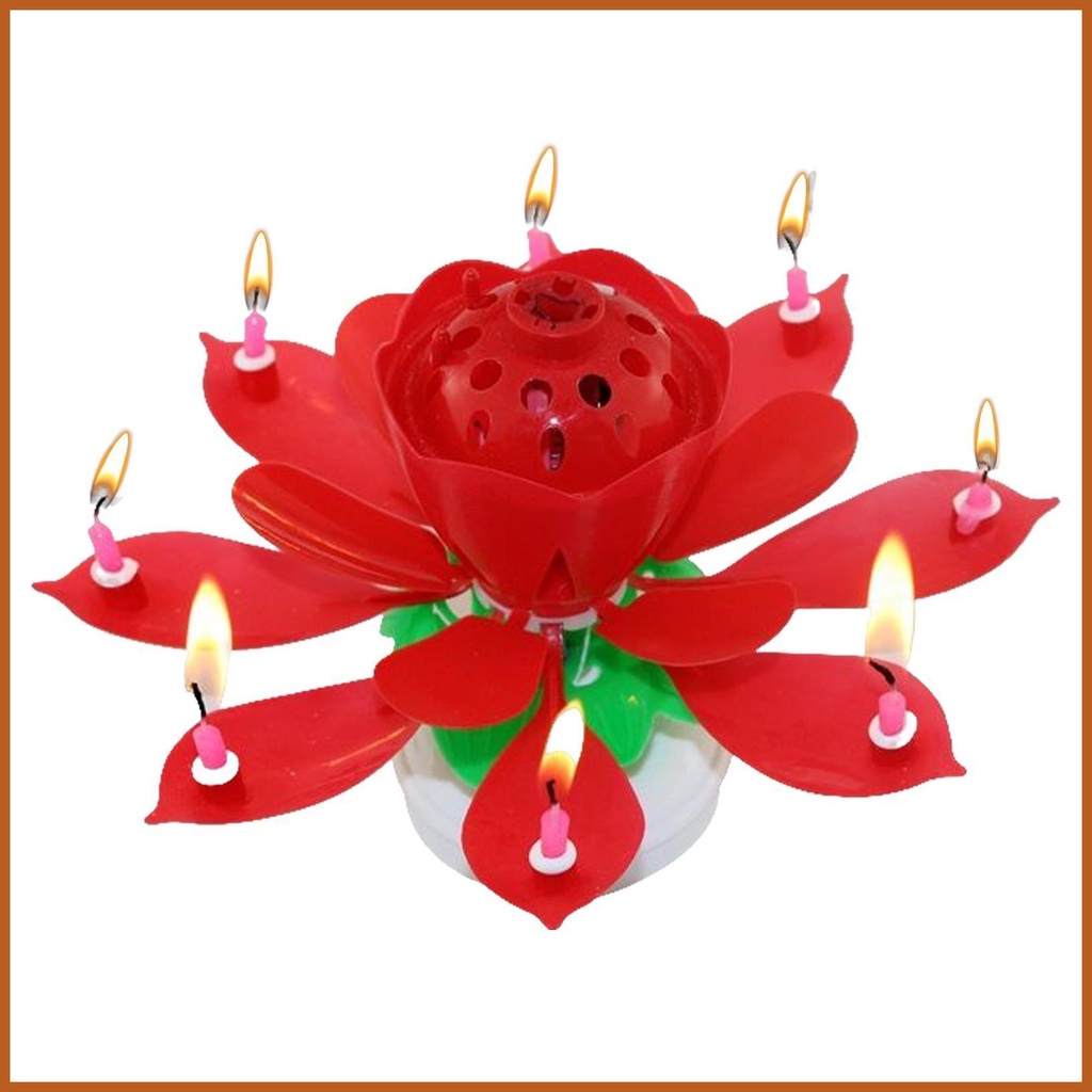 Lotus Candle Creative Rotating Birthday Candle Singing CandlePowered
