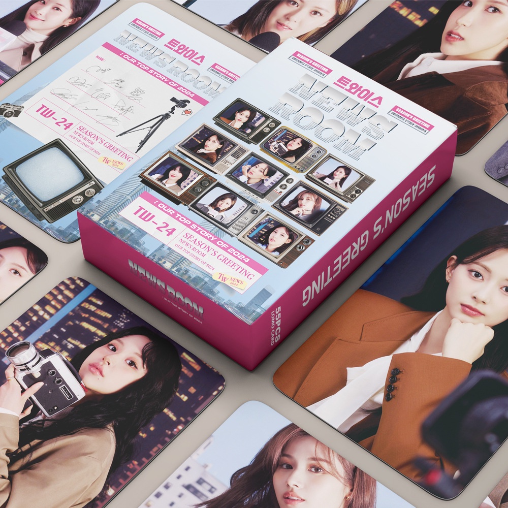 55pcs Twice Lomo Cards News Room Album Japan Seasons Greetings 2024