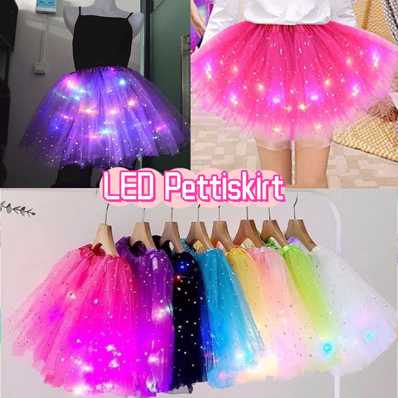 Kids Girls Baby Sequin Tutu Skirt LED Light Up Pettiskirt Ballet ...