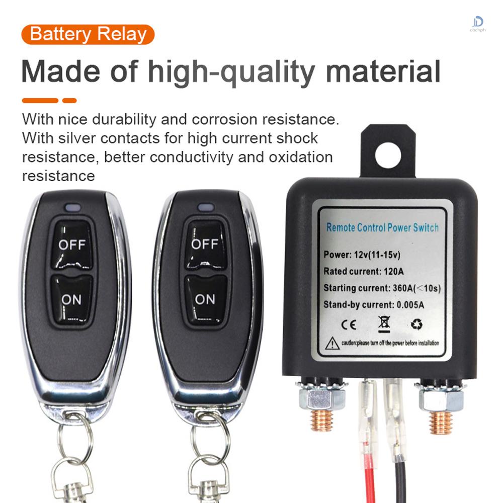 doch 12 V Car Battery Relay Wireless Remote Battery Disconnect Switch ...