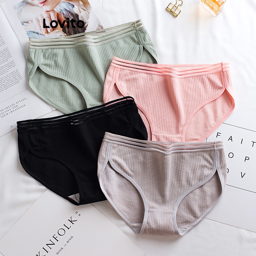 Lovito Women Basic Panties LNA34064 | Shopee Philippines