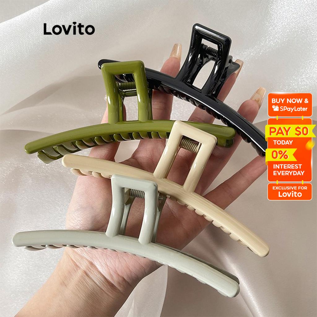 Lovito Casual Plain Basic Hair Clips for Women LNA14130 | Shopee ...
