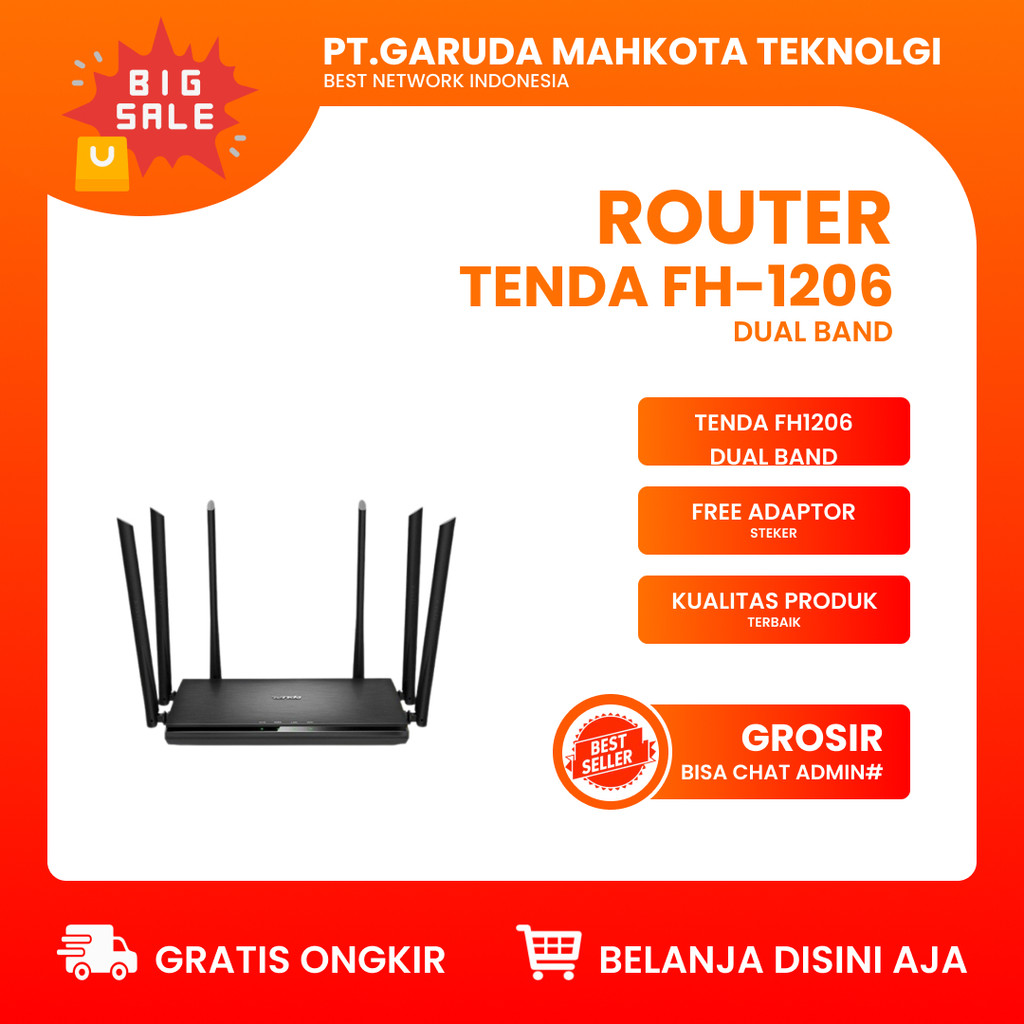 TENDA Tent router FH1206 Dual band wireless router 2.4Ghz-5Ghz Bonus ...