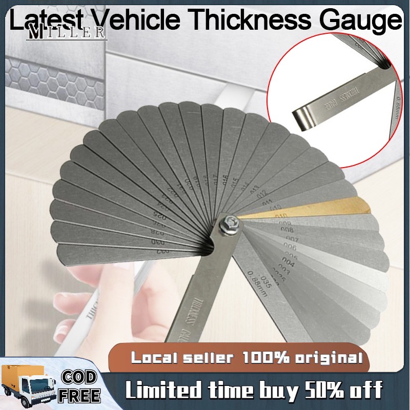 【COD】32pcsStainless Steel Feeler Gauge 0.04mm0.88mm Gap Measurment