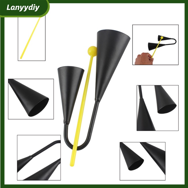 gd OF Agogo Bell Two Tone Traditional Handheld Percussion Instrument