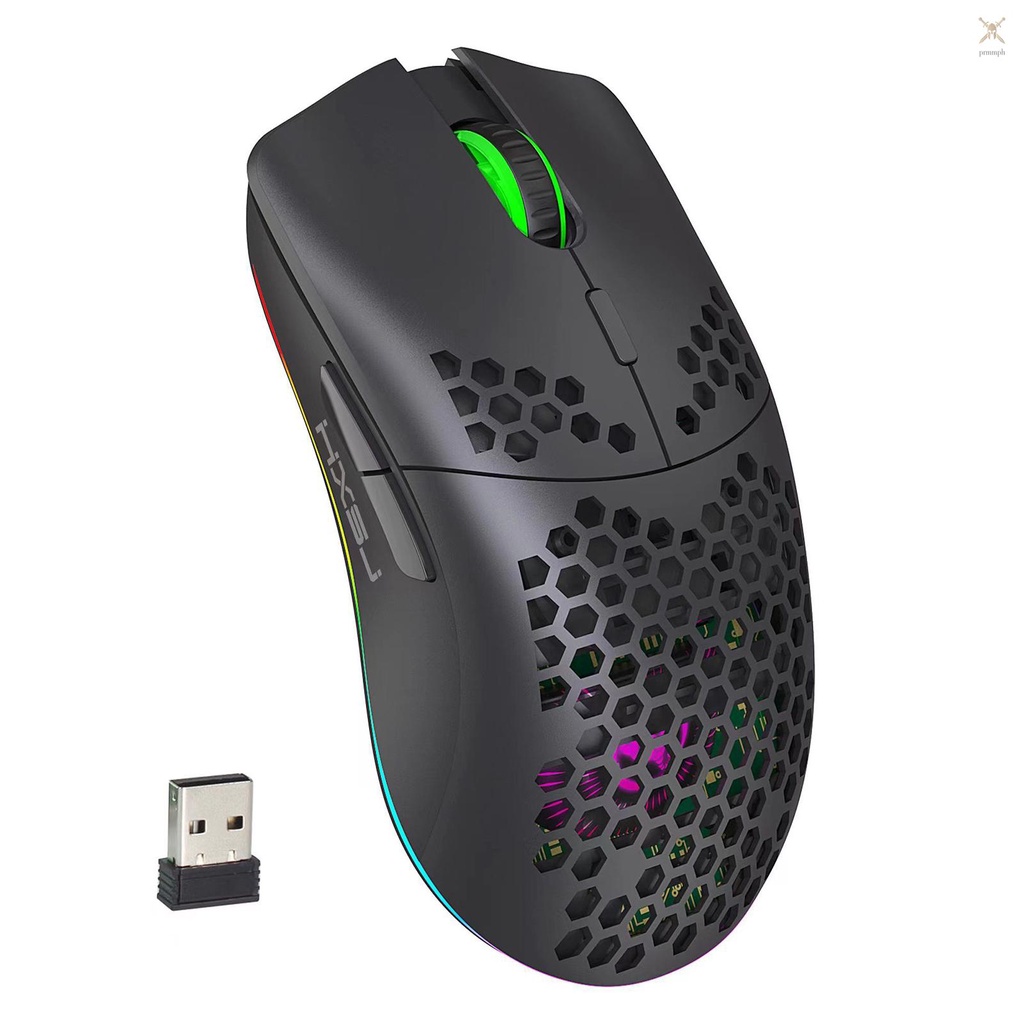 HXSJ T66 RGB 2.4G Wireless Gaming Mouse RGB Lighting Charging Mouse