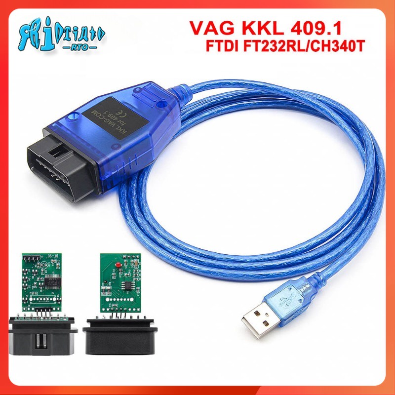 Rto VAG COM 409.1 KKL With FTDI FT232RL/CH340T VAG 409 OBD OBD2 Car ...