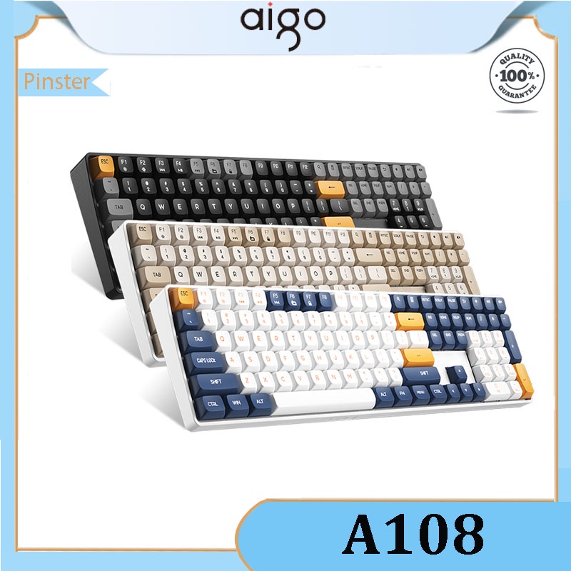 AIGO A108 Wireless hot-swappable 110-key mechanical keyboard | Shopee ...