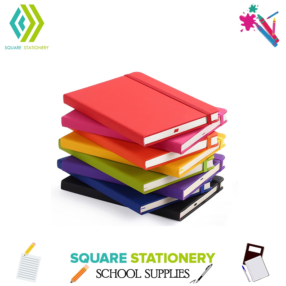 Square Stationery Mini Moleskin Rubber Diary Notebook with Strap String