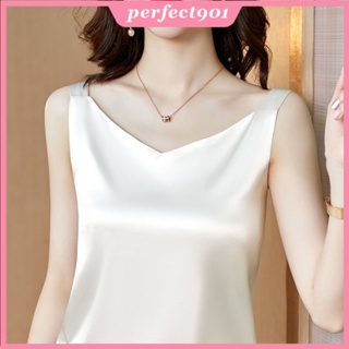 Women's Silk Sling Camisole V-neck Sleeveless Beautiful Back Crop Top Small  Camis Bottom Shirt for Ladies