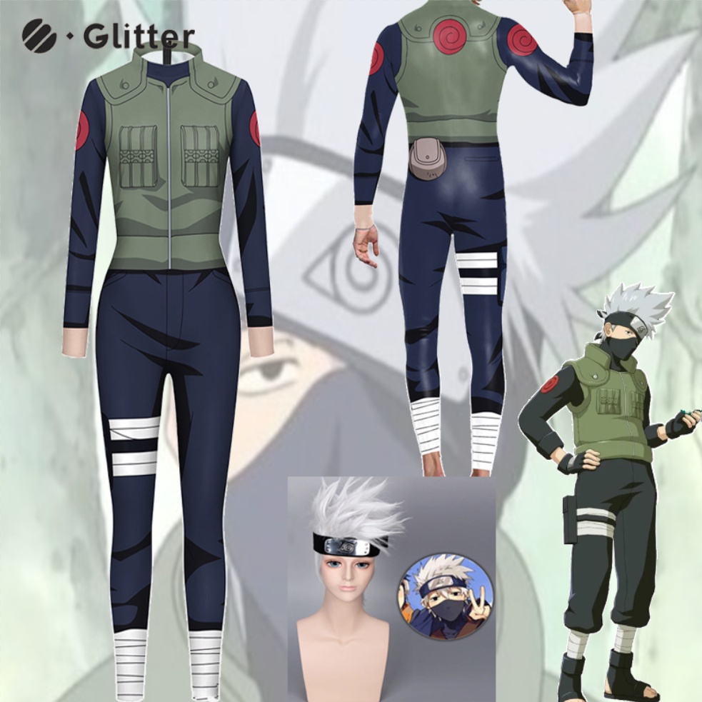 Movie Anime Naruto Kakashi Cosplay Costume for Adult Men Long Sleeve ...