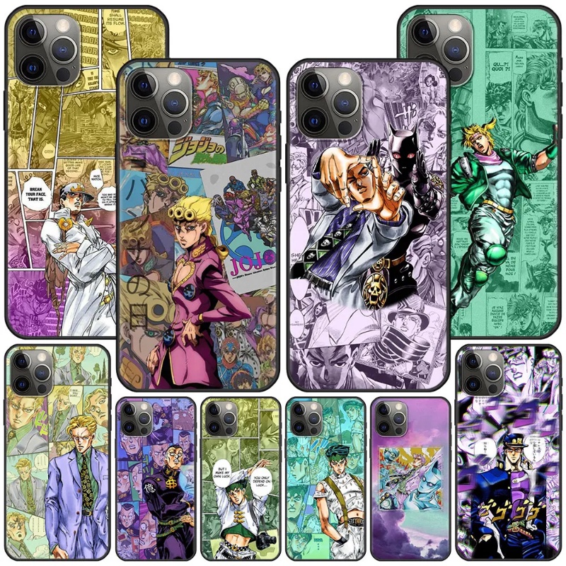 2024 J-Jojos Anime Black Case for Apple iPhone 11 13 12 Mini 14 Pro Max ...