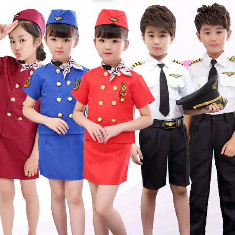 Girls Flight Attendant Costume Infant Boys and Girls Pilot Uniform ...