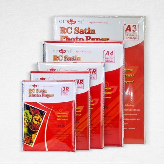 BizSupplies Cuyi RC Satin Photo Paper 260gsm 3R | 4R | 5R | A4 Size ...