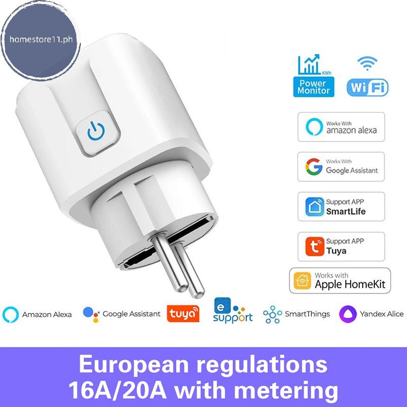 homestore11 Smart Plug WiFi Socket EU 16A/20A With Power Monitor Timing ...