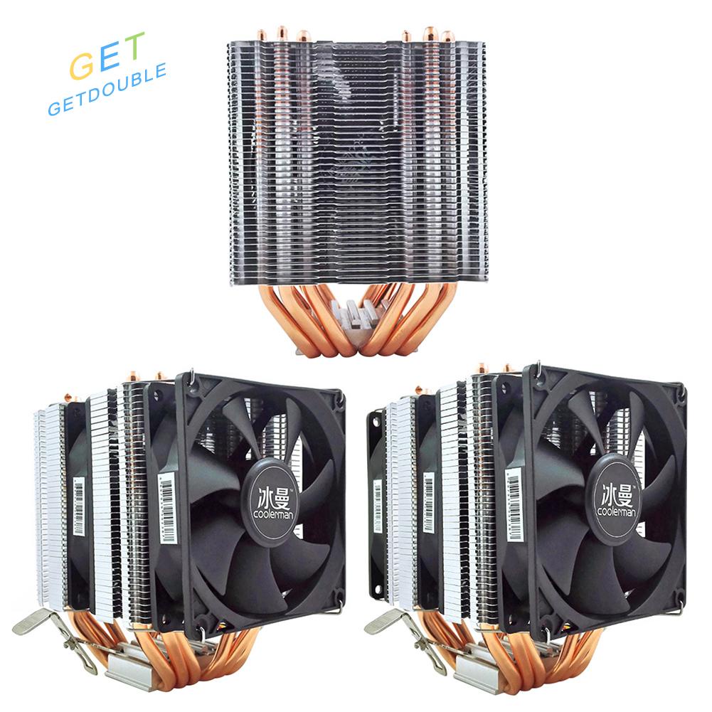 SNOWMAN 6 Heat Pipe Cooling Home Office CPU Cooler Fan 4 Pin PWM Silent ...