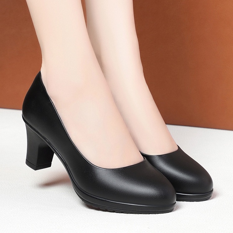 High Heels Office School Shoes with Heels Black Shoes for Women