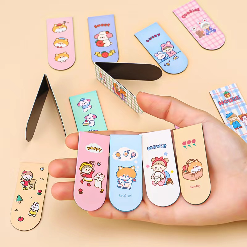 1PC Cute Cartoon Magnetic Bookmark Creative Stationery Magnet Book Clip ...