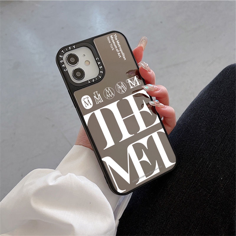 CASETiFY X MET White Logo PC Sliver Black Mirror Hard iPhone Case