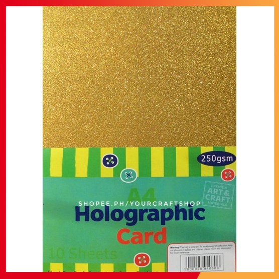 ‼️Premium‼️ Gold Glitter Board Cardstock A4 250GSM For Cake Toppers